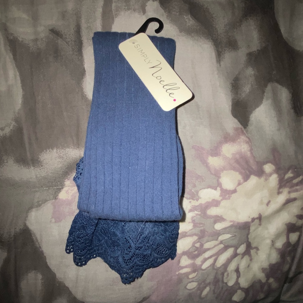 Brand New Blue Over the Knee Lace Socks!